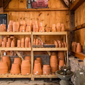 large display of different size terracotta pots
