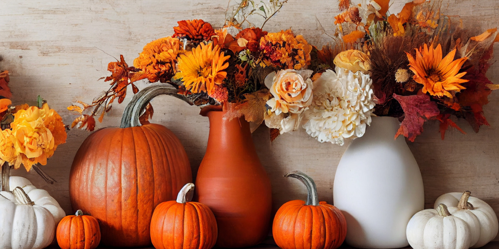 Primex Garden Center-Glenside-Pennsylvania-pumpkin and vase display